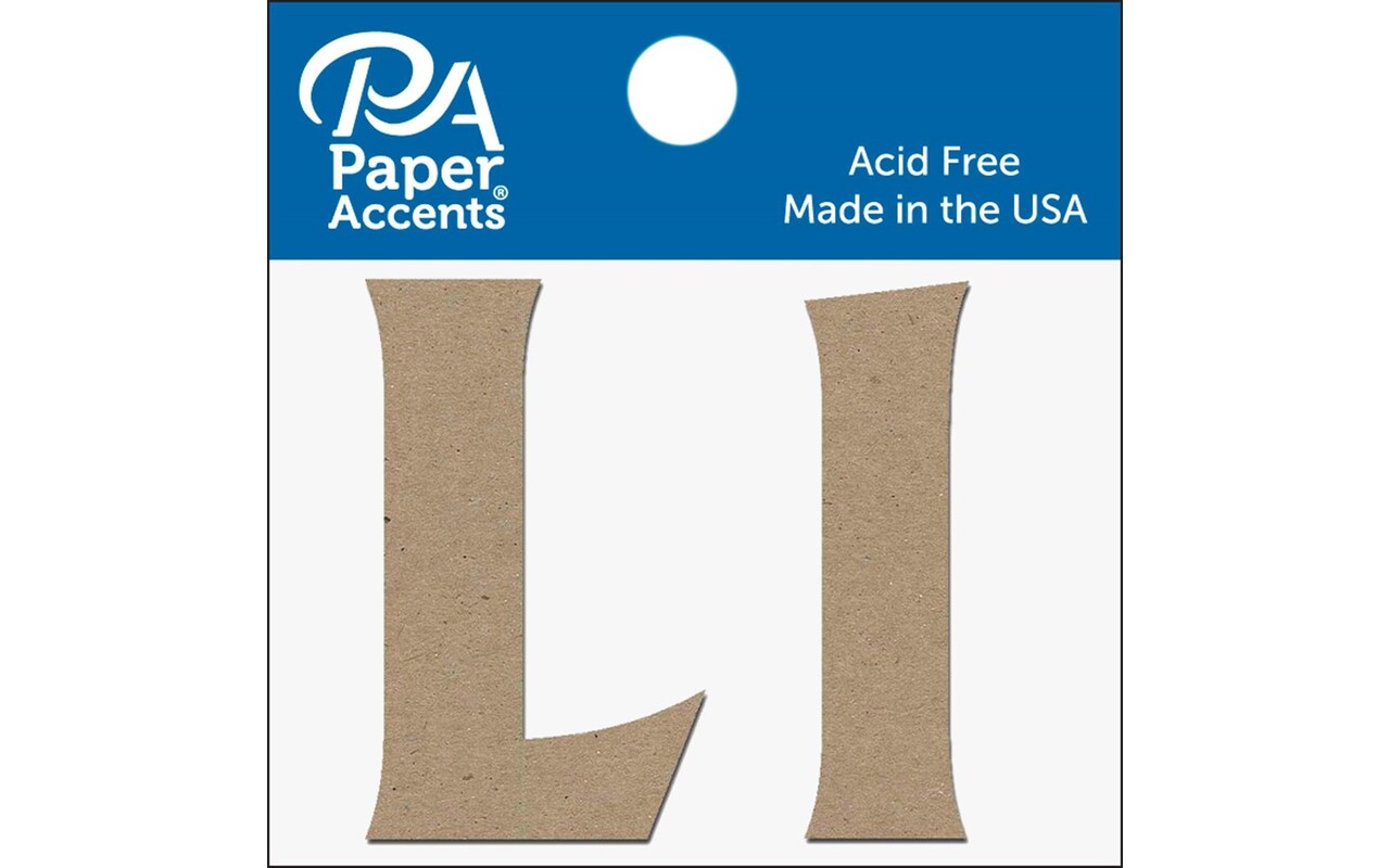 Chipboard Letter 2&#x22; Ll 2pc Natural